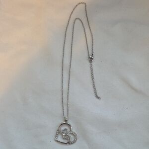 Elegant Silver Heart Pendant Necklace